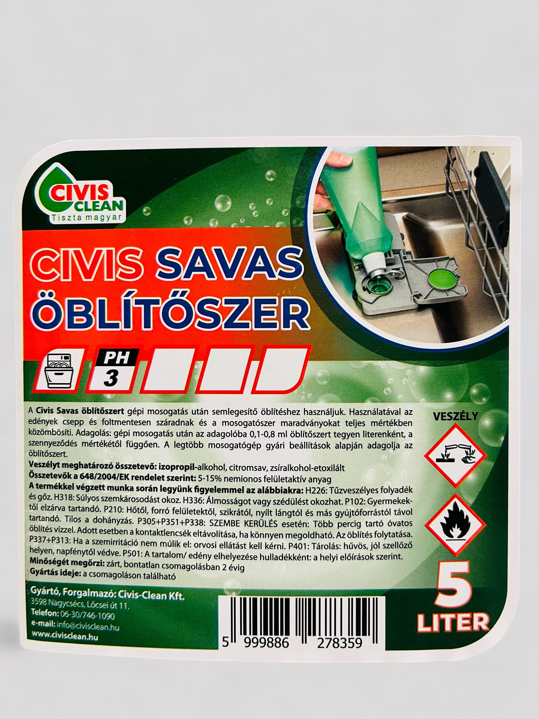 Civis Gépi öblítő, savas öblítő 5l - Image 2